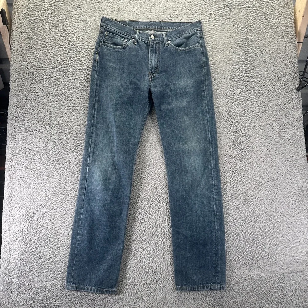 Levi's 514 Jeans Mens 34x34 Blue Cotton Denim Straight Leg Workwear Travel Faded